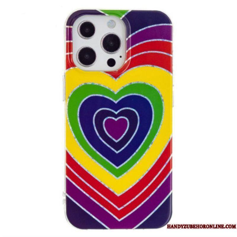 Coque iPhone 15 Pro Coeur Psychédélique