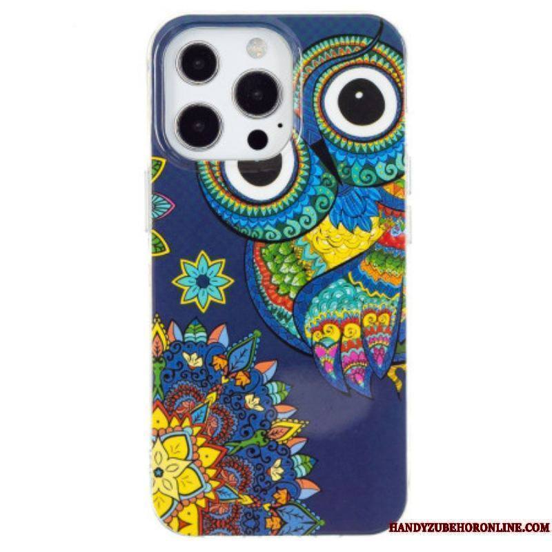 Coque iPhone 15 Pro Fluorescente Hibou