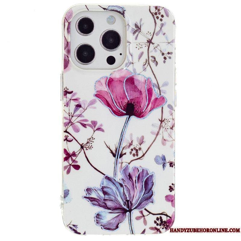 Coque iPhone 15 Pro Marbre Floral