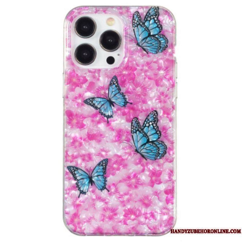 Coque iPhone 15 Pro Max Fleurs et Papillons