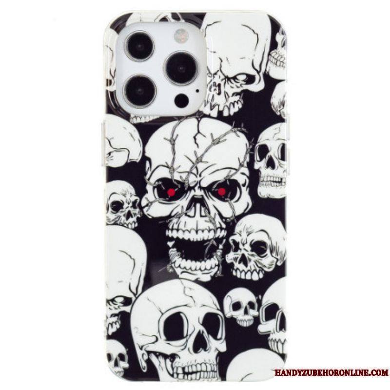 Coque iPhone 15 Pro Max Fluorescente Têtes de Mort