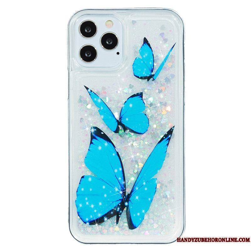 Coque iPhone 15 Pro Max Paillettes Papillons