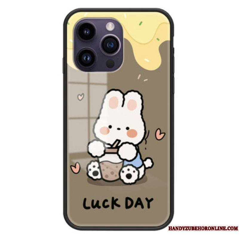 Coque iPhone 15 Pro Max Verre Trempé Milk Tea Rabbit