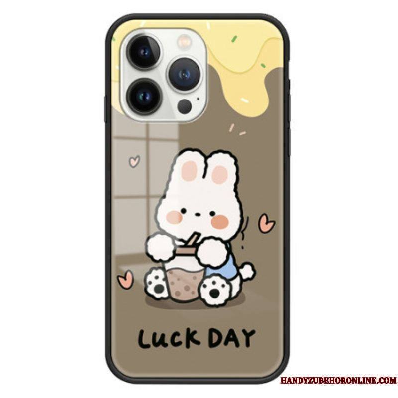 Coque iPhone 15 Pro Verre Trempé Milk Tea Rabbit