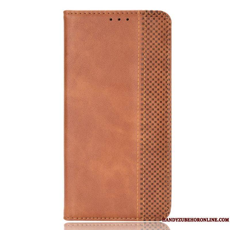 Flip Cover Moto E40 / E30 / E20 Effet Cuir Vintage Stylisé