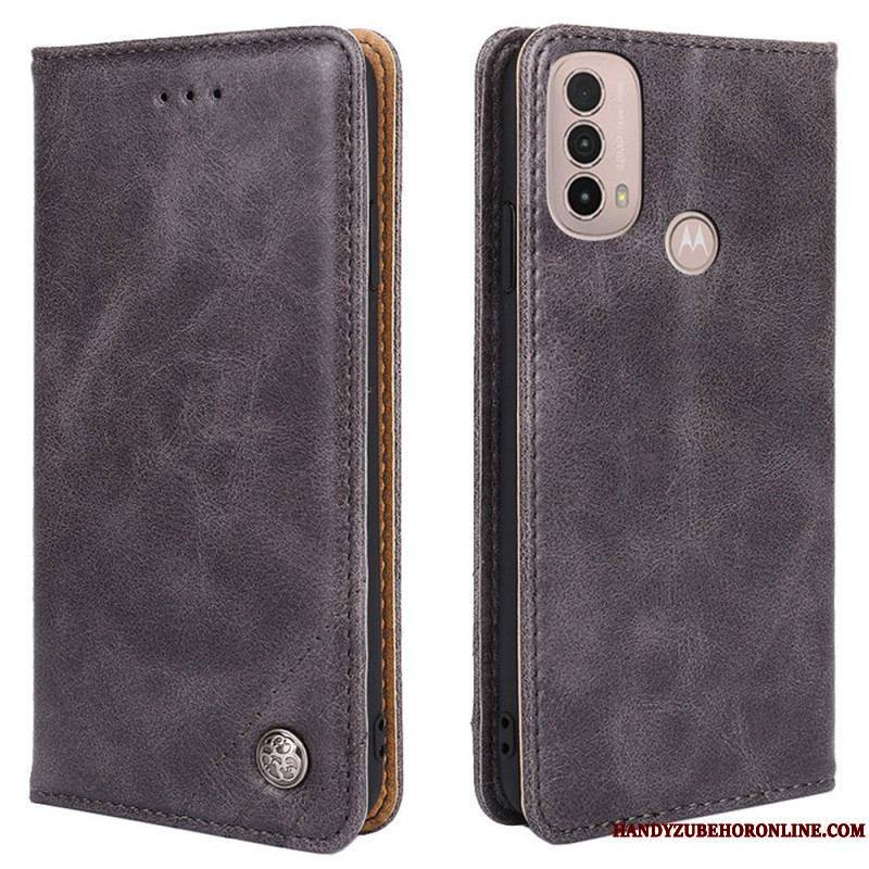 Flip Cover Moto E40 / E30 / E20 Style Cuir Rivet