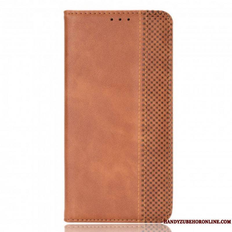 Flip Cover Moto G100 Effet Cuir Vintage Stylisé