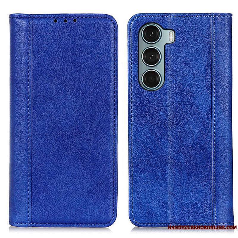 Flip Cover Moto G200 5G Version Cuir Litchi Fendu