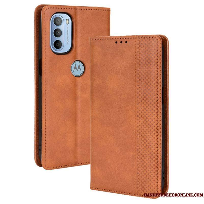 Flip Cover Moto G41 / G31 Effet Cuir Vintage Stylisé