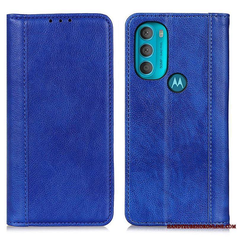 Flip Cover Moto G71 5G Cuir Litchi Fendu Élégance