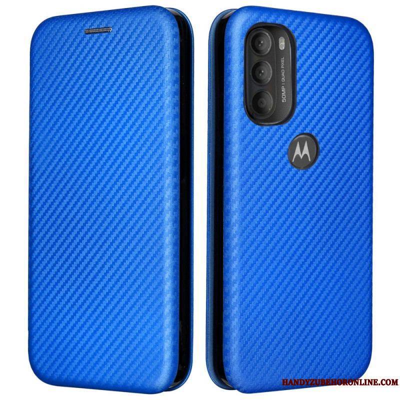 Flip Cover Moto G71 5G Silicone Carbone Coloré