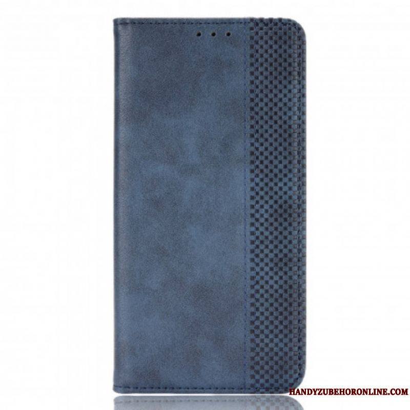 Flip Cover Motorola Edge 20 Lite Effet Cuir Vintage Stylisé