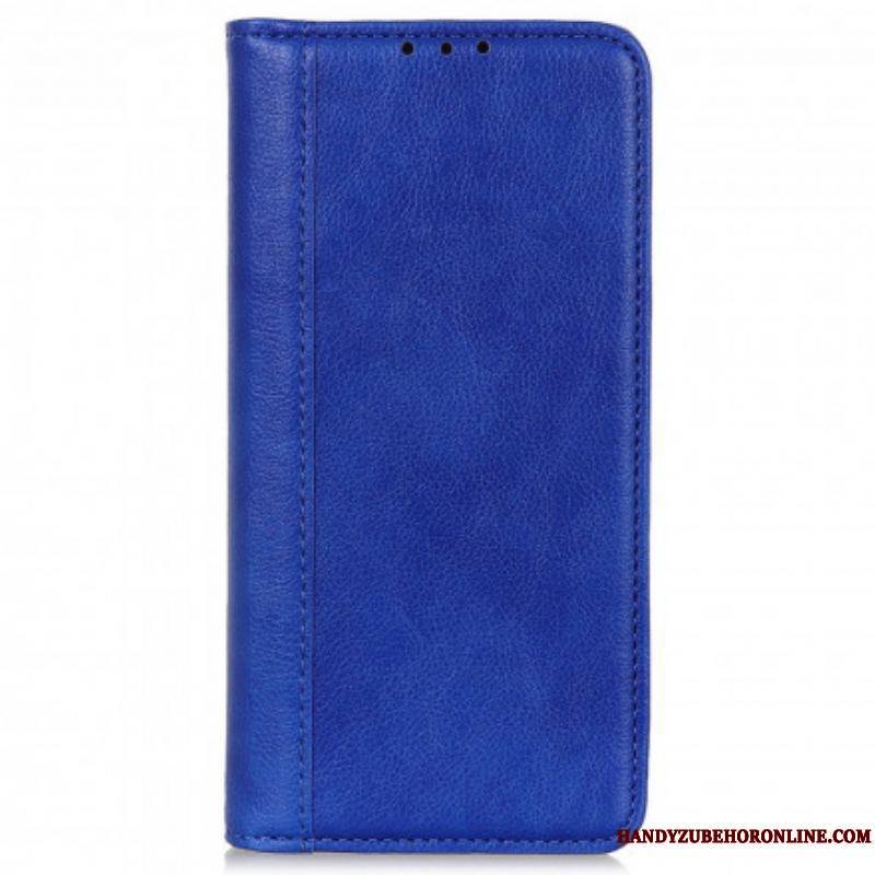 Flip Cover Motorola Edge 20 Lite Version Cuir Litchi Fendu