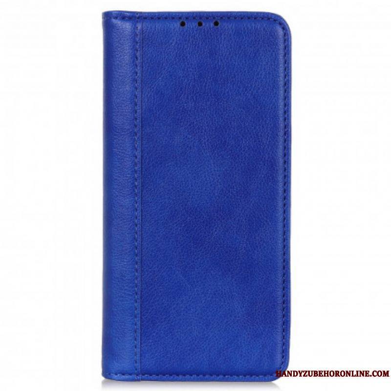 Flip Cover Motorola Edge 20 Pro Version Cuir Litchi Fendu