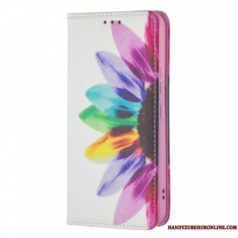 Flip Cover Samsung Galaxy S22 5G Fleur Aquarelle