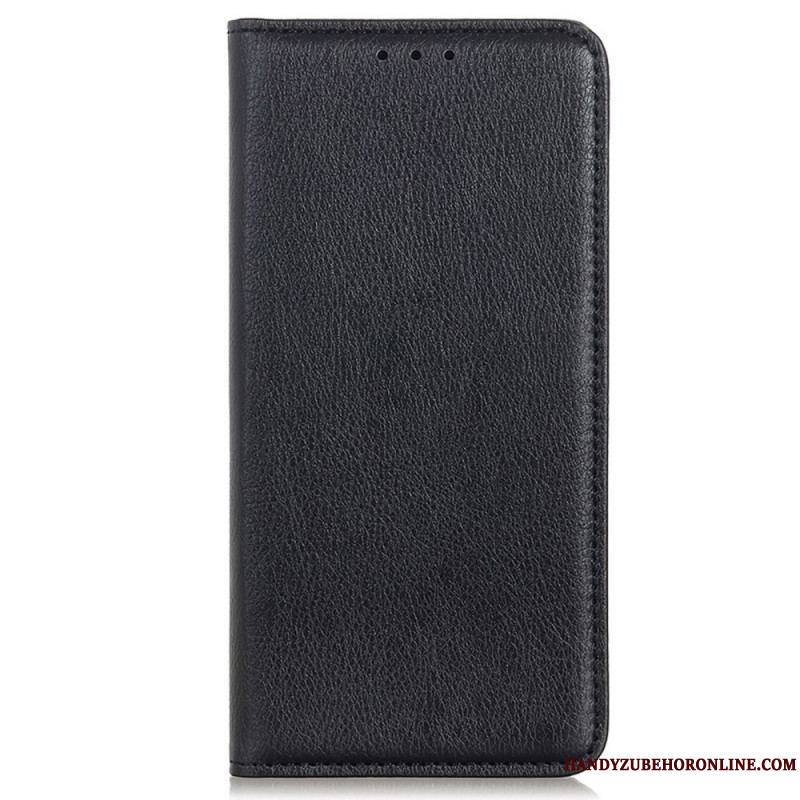 Flip Cover Samsung Galaxy S22 Ultra 5G Cuir Litchi Fendu Élégance