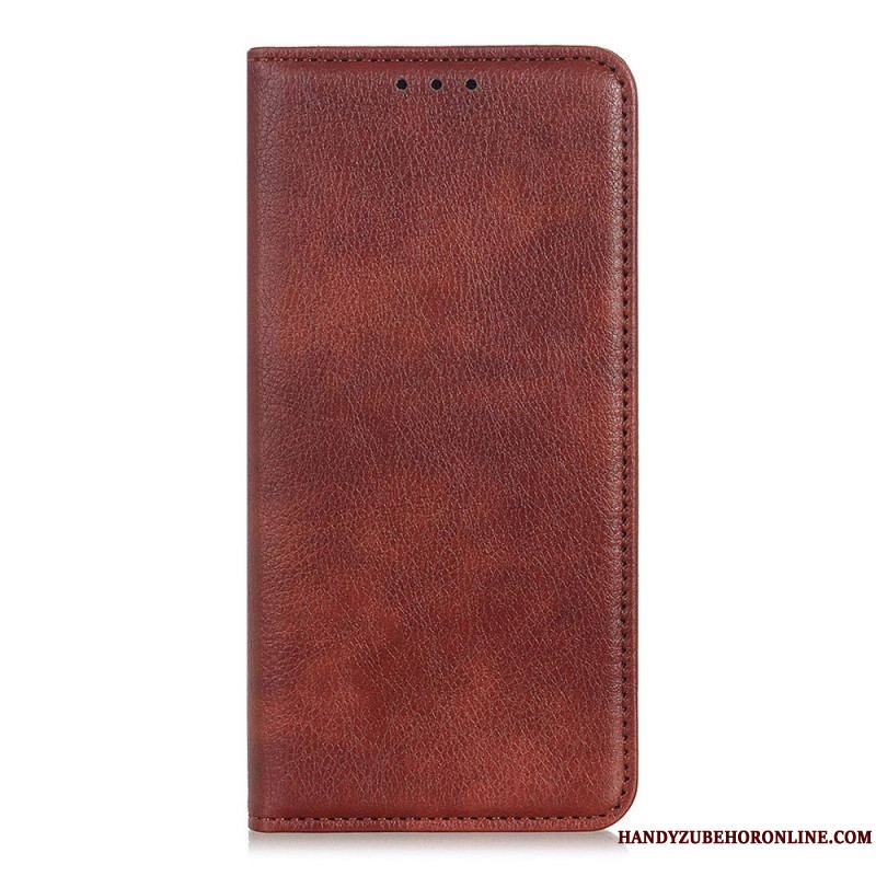 Flip Cover Samsung Galaxy S23 5G Cuir Fendu Litchi