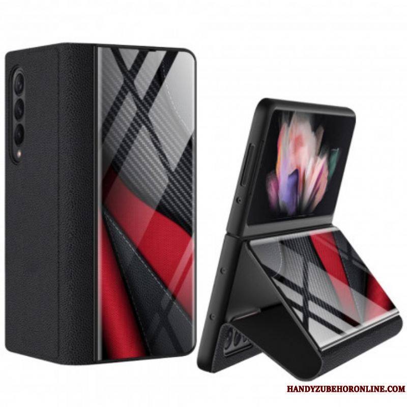 Flip Cover Samsung Galaxy Z Fold 3 5G Verre Trempé Carbone GKK