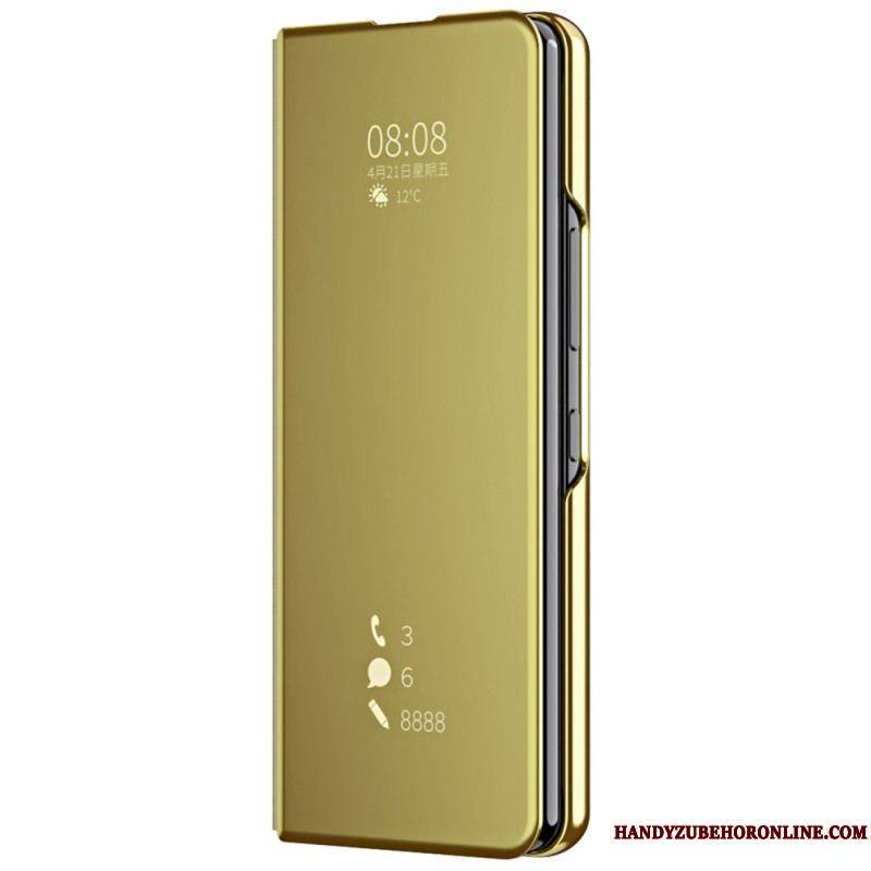 Flip Cover Samsung Galaxy Z Fold 4 Miroir et Transparence