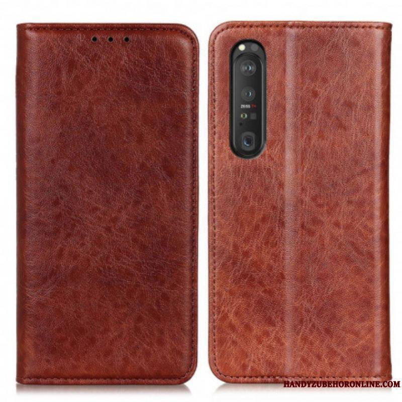 Flip Cover Sony Xperia 1 III Cuir Fendu Texturé