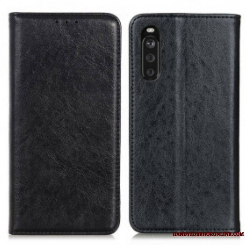 Flip Cover Sony Xperia 10 III Cuir Fendu Texturé