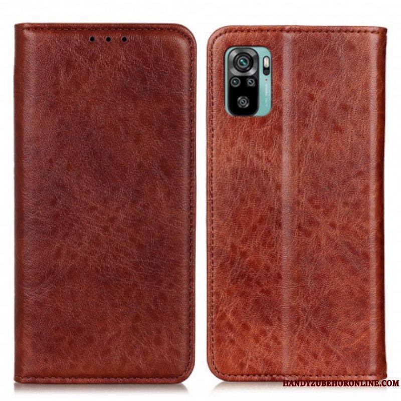 Flip Cover Xiaomi Redmi Note 10/10S/Poco M5s Effet Cuir Texturé