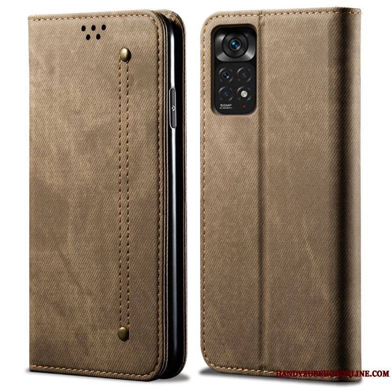 Flip Cover Xiaomi Redmi Note 11 Pro / Note 11 Pro 5G Tissu Jeans