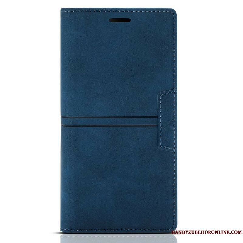 Flip Cover iPhone 13 Pro Style Cuir Couture Fermoir Magnétique