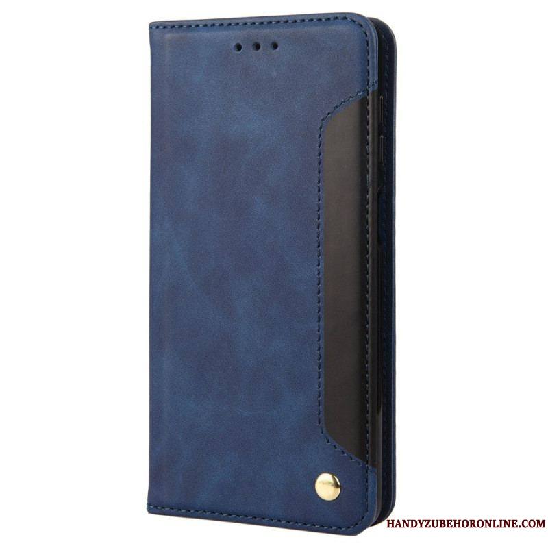 Flip Cover iPhone 14 Bicolore avec Rivet