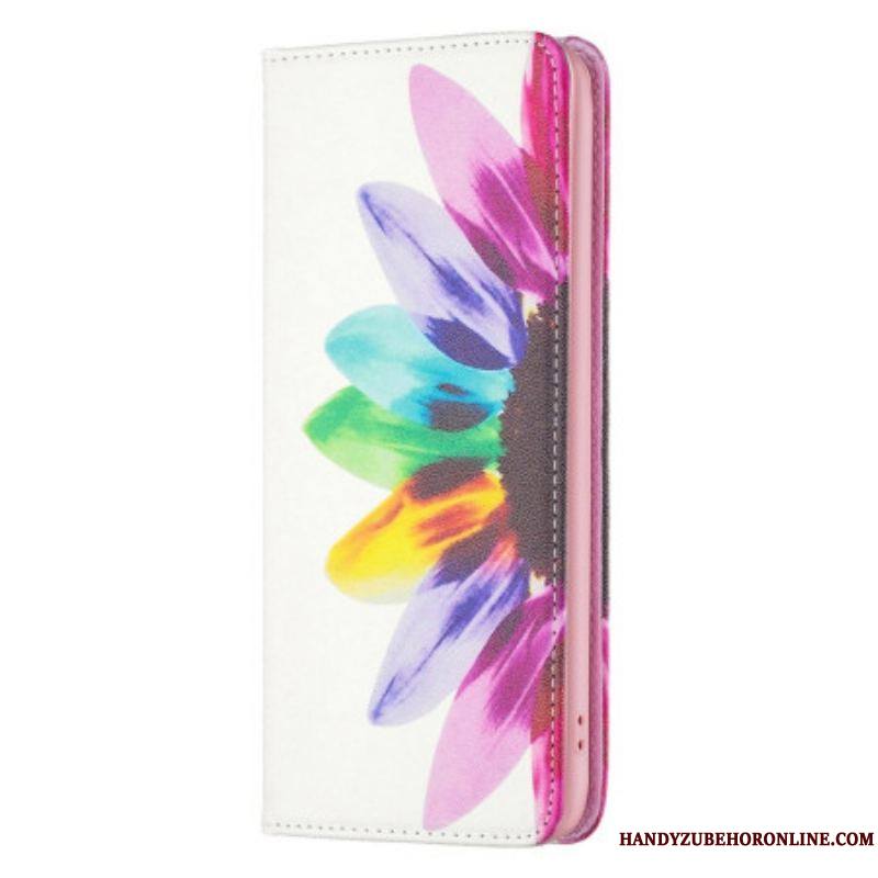 Flip Cover iPhone 14 Pro Fleur Aquarelle