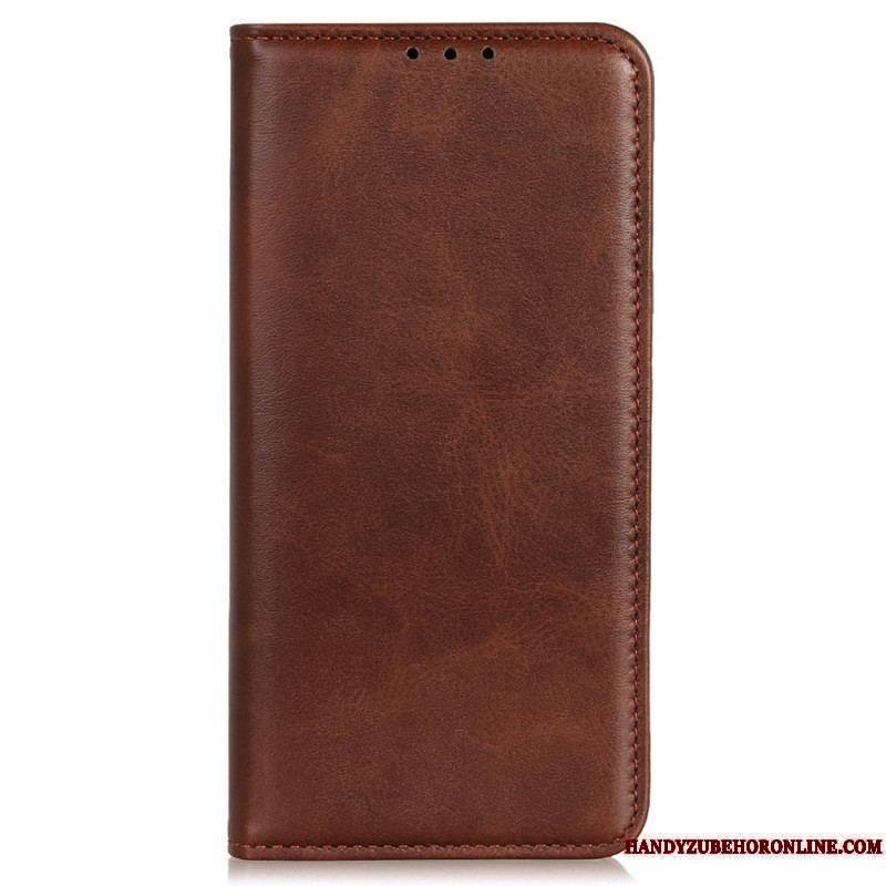 Flip Cover iPhone 15 Cuir Fendu