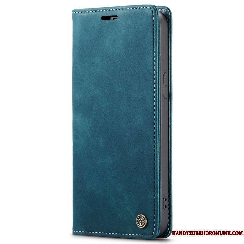 Flip Cover iPhone 15 Simili Cuir Vintage CASEME