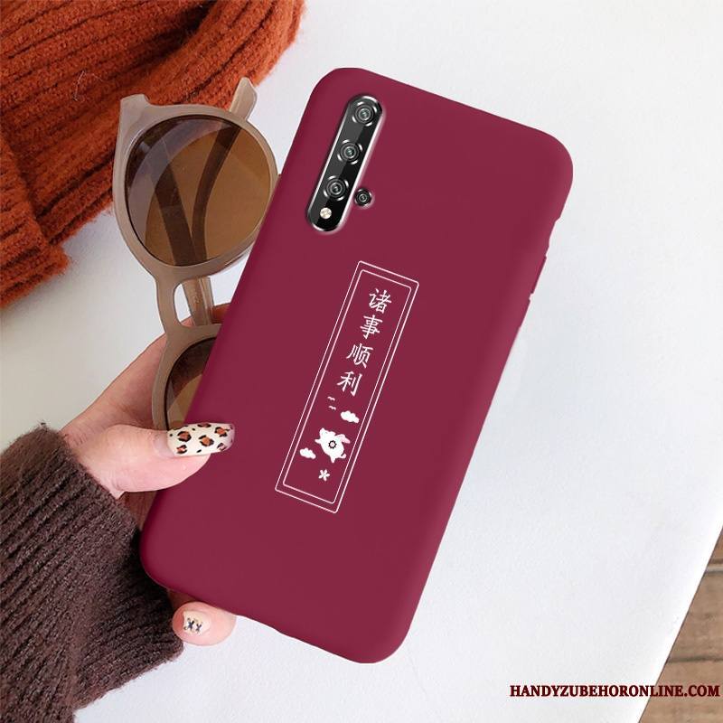 Honor 20 Coque Mode Jeunesse Personnalité Protection Fluide Doux Étui Cœur