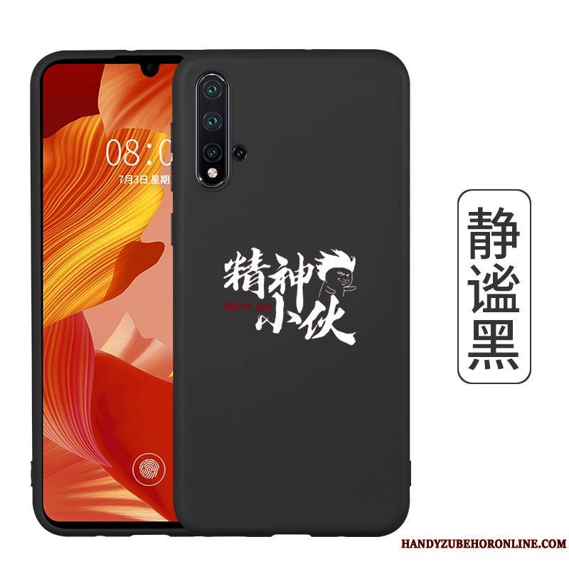 Honor 20 Coque Protection Délavé En Daim Rouge Très Mince Étui Noir Fluide Doux