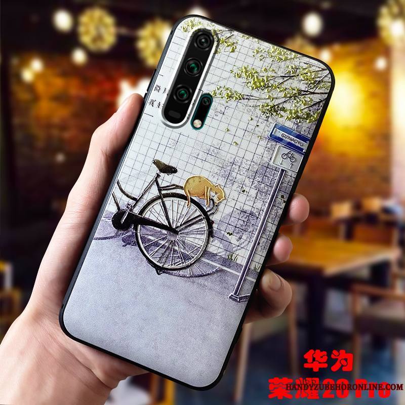 Honor 20 Pro Coque Chat Créatif Personnalité Étui Légère Antidérapant Petit