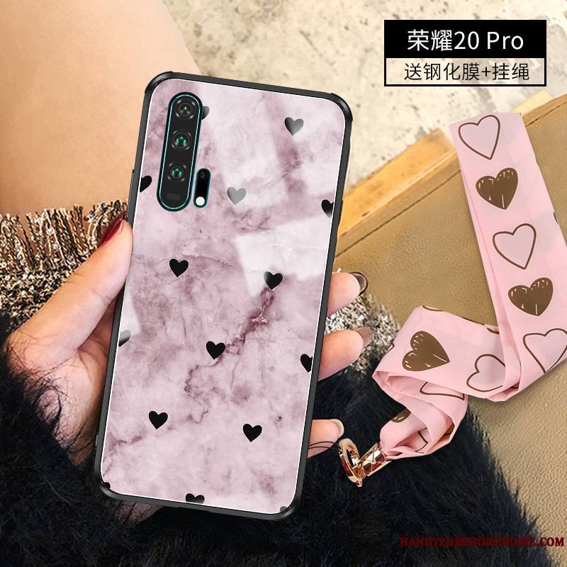 Honor 20 Pro Coque De Téléphone Miroir Net Rouge Protection Rose Luxe Silicone