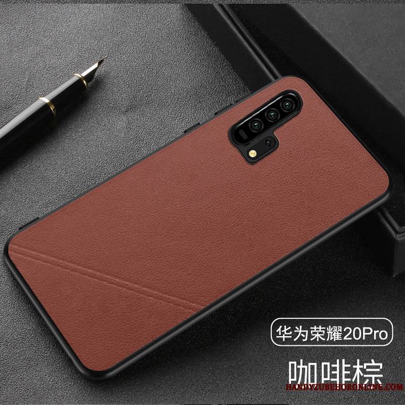 Honor 20 Pro Protection Mode Marque De Tendance Coque De Téléphone Jeunesse Business Cuir Véritable