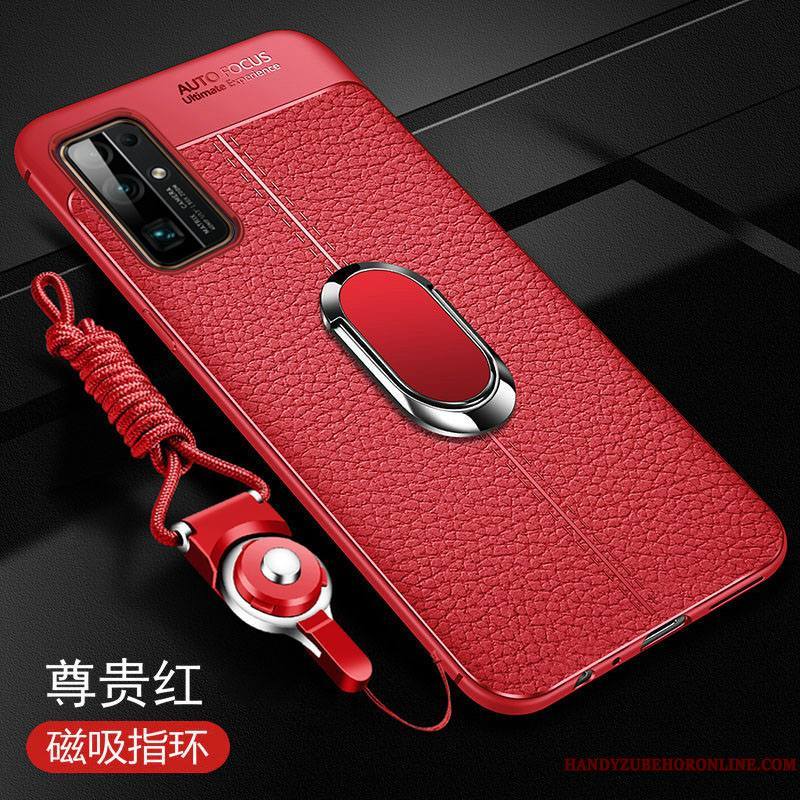 Honor 30 Coque Silicone Étui En Cuir Fluide Doux Délavé En Daim Personnalité Protection Rouge