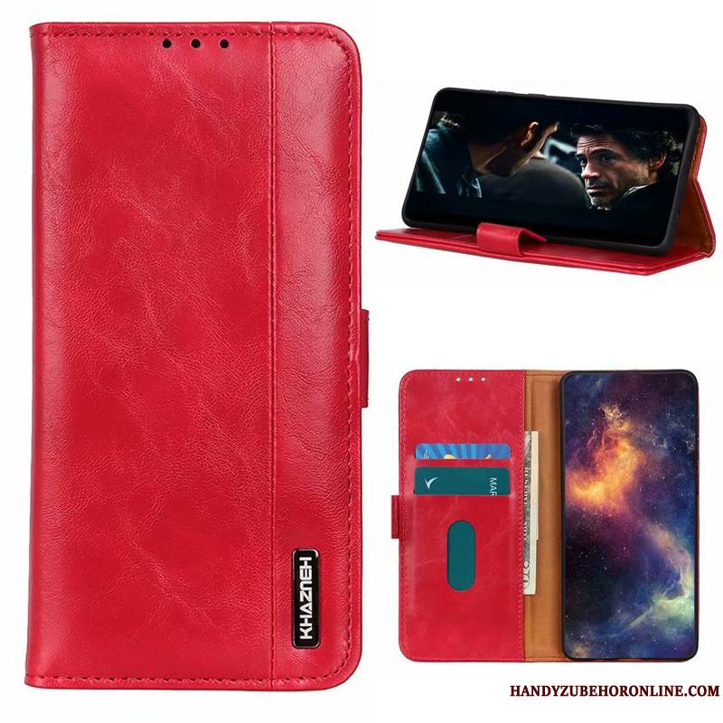 Honor 30 Cuir Véritable Rouge Luxe Coque De Téléphone Étui En Cuir Tout Compris