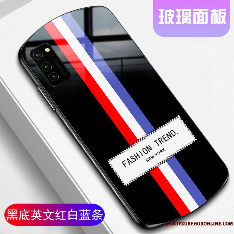 Honor 30 Pro Coque Verre Trempé Personnalité Silicone Étui Arc Tout Compris Noir