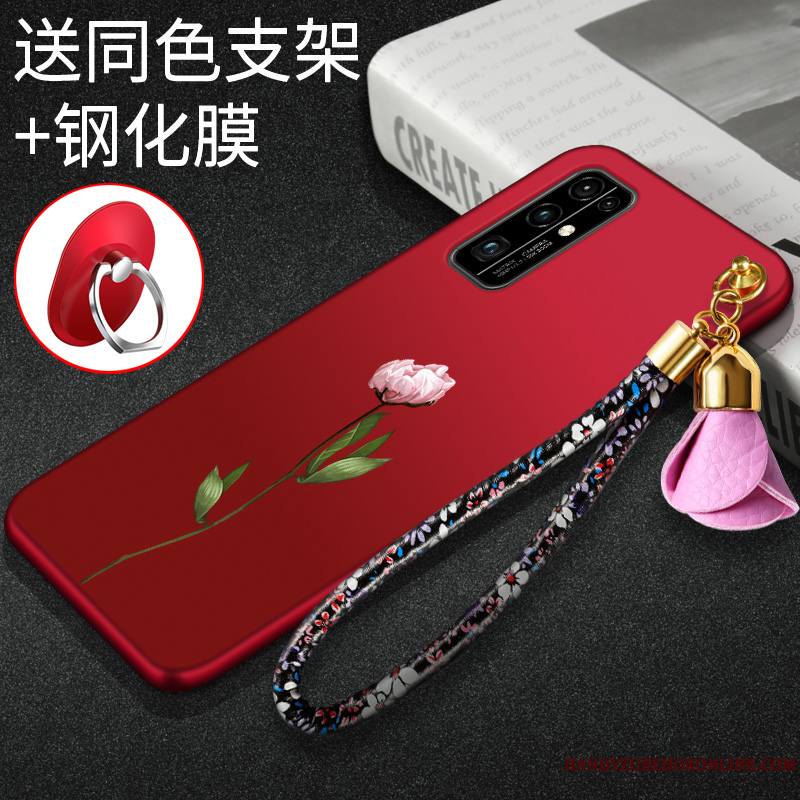 Honor 30 Rouge Coque De Téléphone Protection Légère Fluide Doux