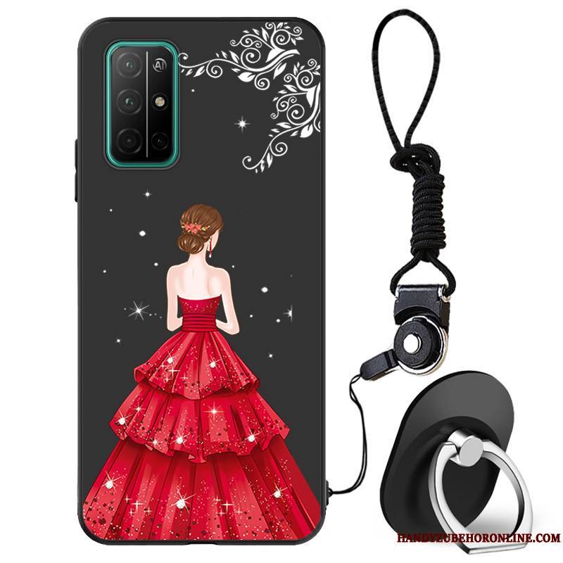 Honor 30s Coque Fluide Doux Net Rouge Créatif Marque De Tendance Étui Noir Silicone