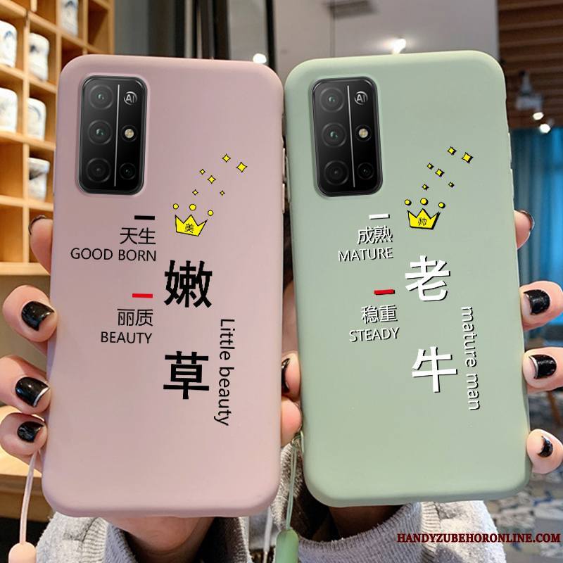 Honor 30s Très Mince Silicone Dessin Animé Bovins Coque De Téléphone Tout Compris Vert