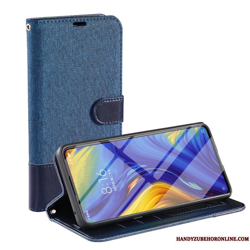 Honor 9x Pro Bleu Carte Net Rouge Coque De Téléphone Housse Étui En Cuir