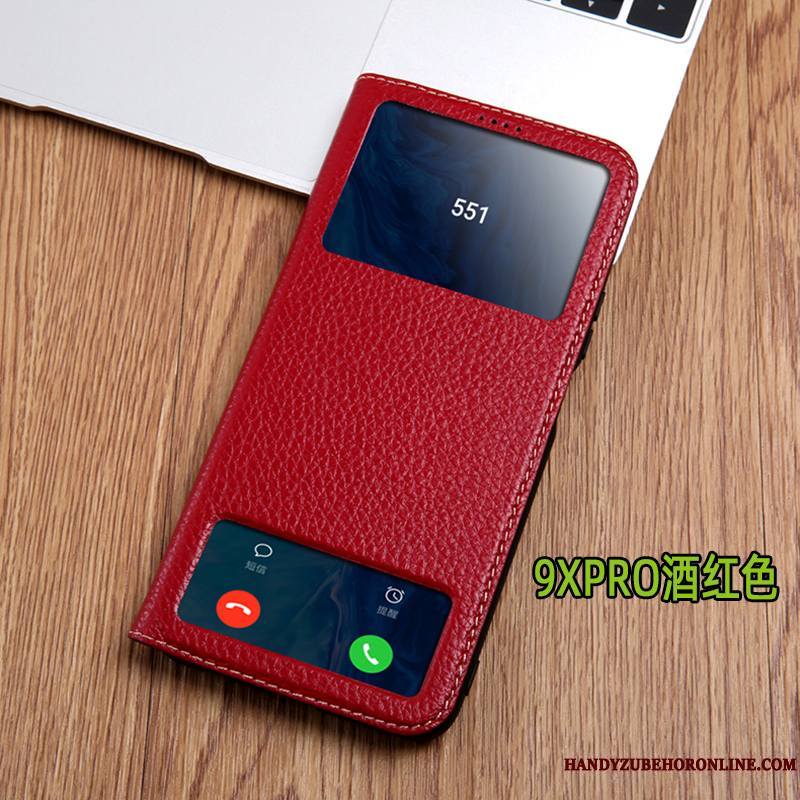 Honor 9x Pro Coque De Téléphone Incassable Protection Housse Étui Étui En Cuir Rouge