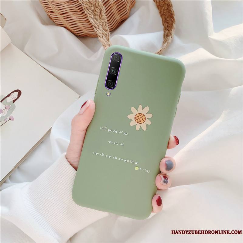 Honor 9x Pro Délavé En Daim Protection Vert Coque De Téléphone Fluide Doux Incassable