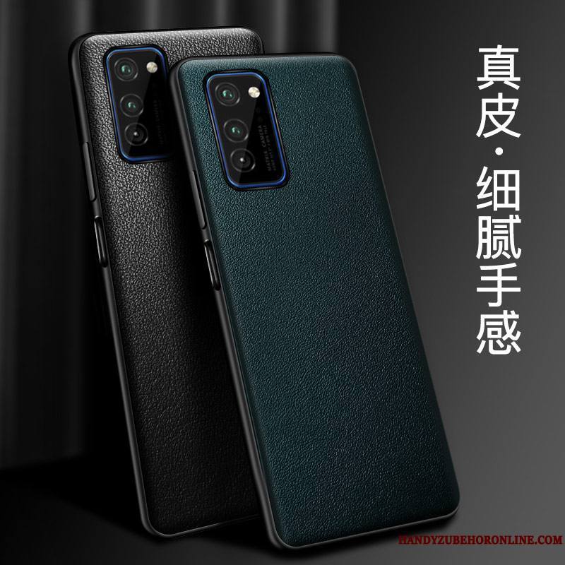 Honor View30 Coque Tout Compris Cuir Véritable Business Luxe Incassable Étui Net Rouge