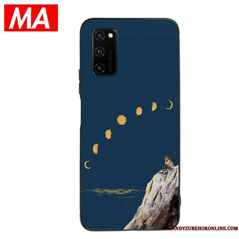 Honor View30 Pro Bleu Coque Protection Créatif De Téléphone Net Rouge Fluide Doux