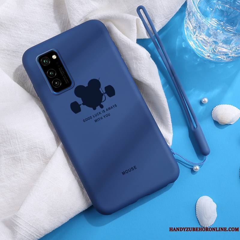 Honor View30 Pro Coque Fluide Doux Charmant Créatif Net Rouge Protection Tout Compris Bleu