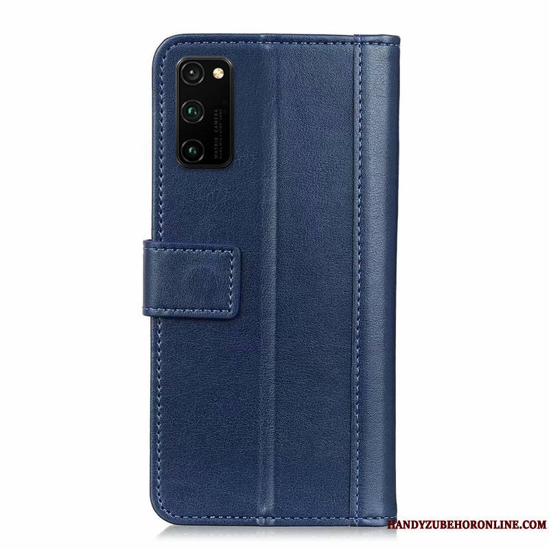 Honor View30 Tendance Étui En Cuir Bleu Coque De Téléphone